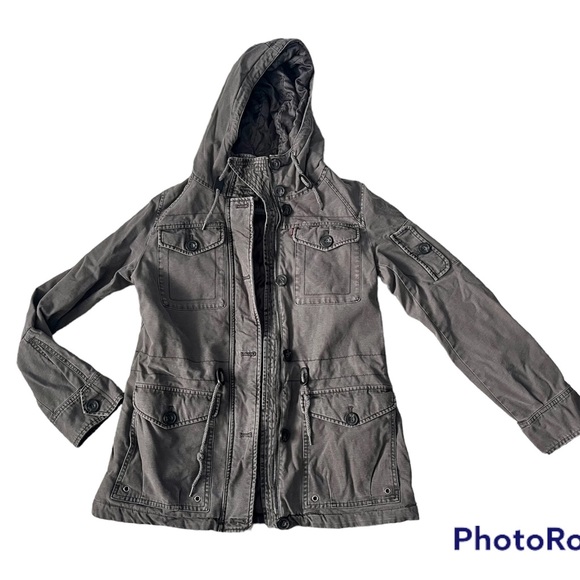 New Without Tags Women’s Small Levi Strauss & Co. Gray Wash Utility Jacket - Picture 11 of 16